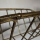 1960 magazine rack faux bamboo in beaten gold iron Italian craftsmanship