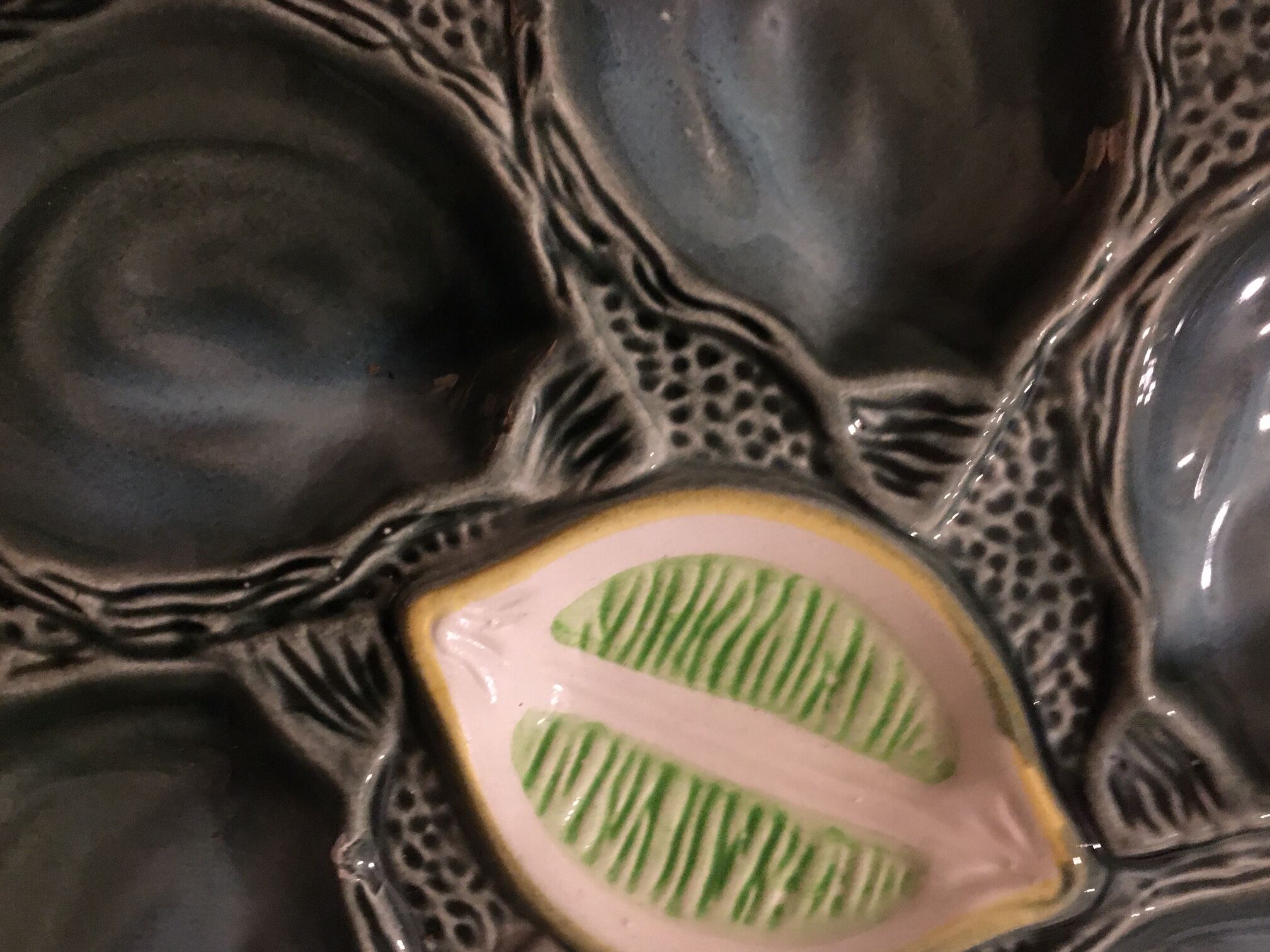 6 oyster plates from the St Clément manufacture