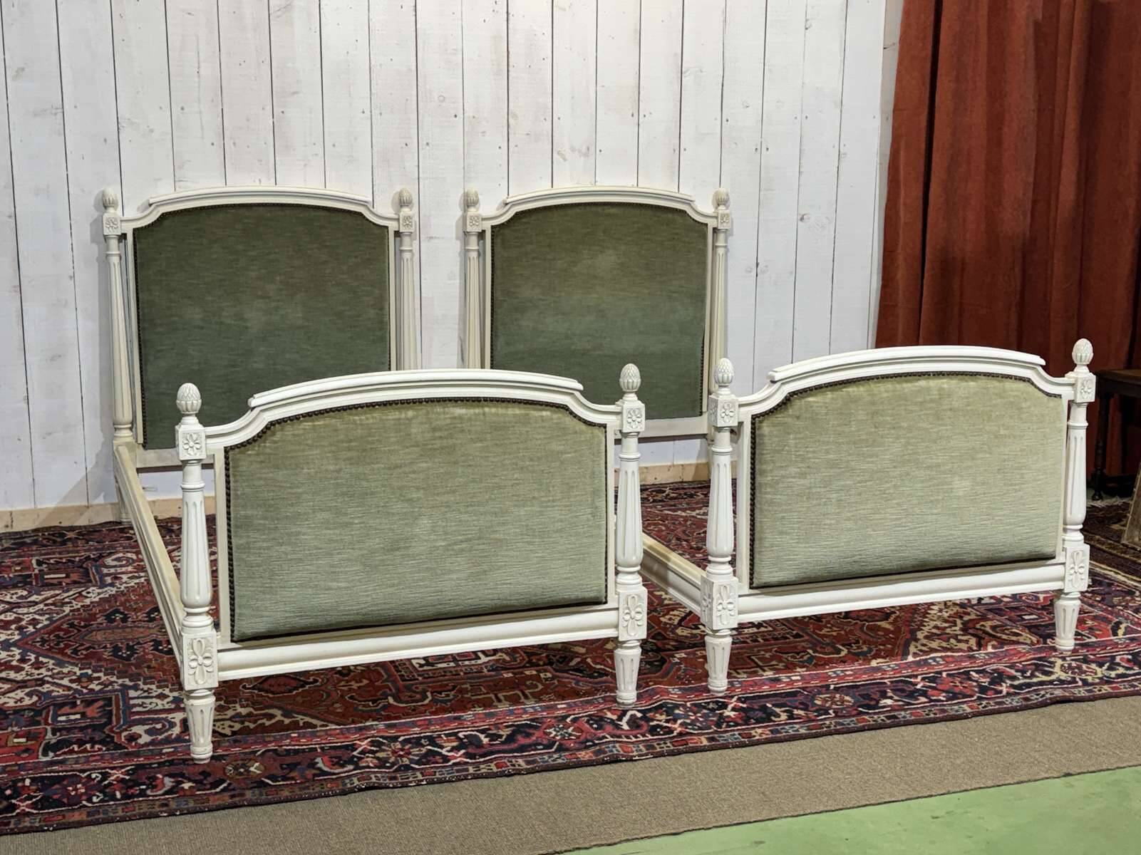 Pair of Louis XVI style beech beds