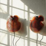 Vintage Glass Sconces by Per Lutken for Holmegaard, 1970s, Set of 2