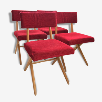 Série de 4 chaises années 50 stella scandinave
