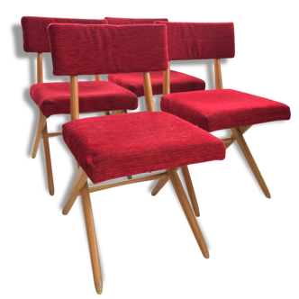 Série de 4 chaises années 50 stella scandinave