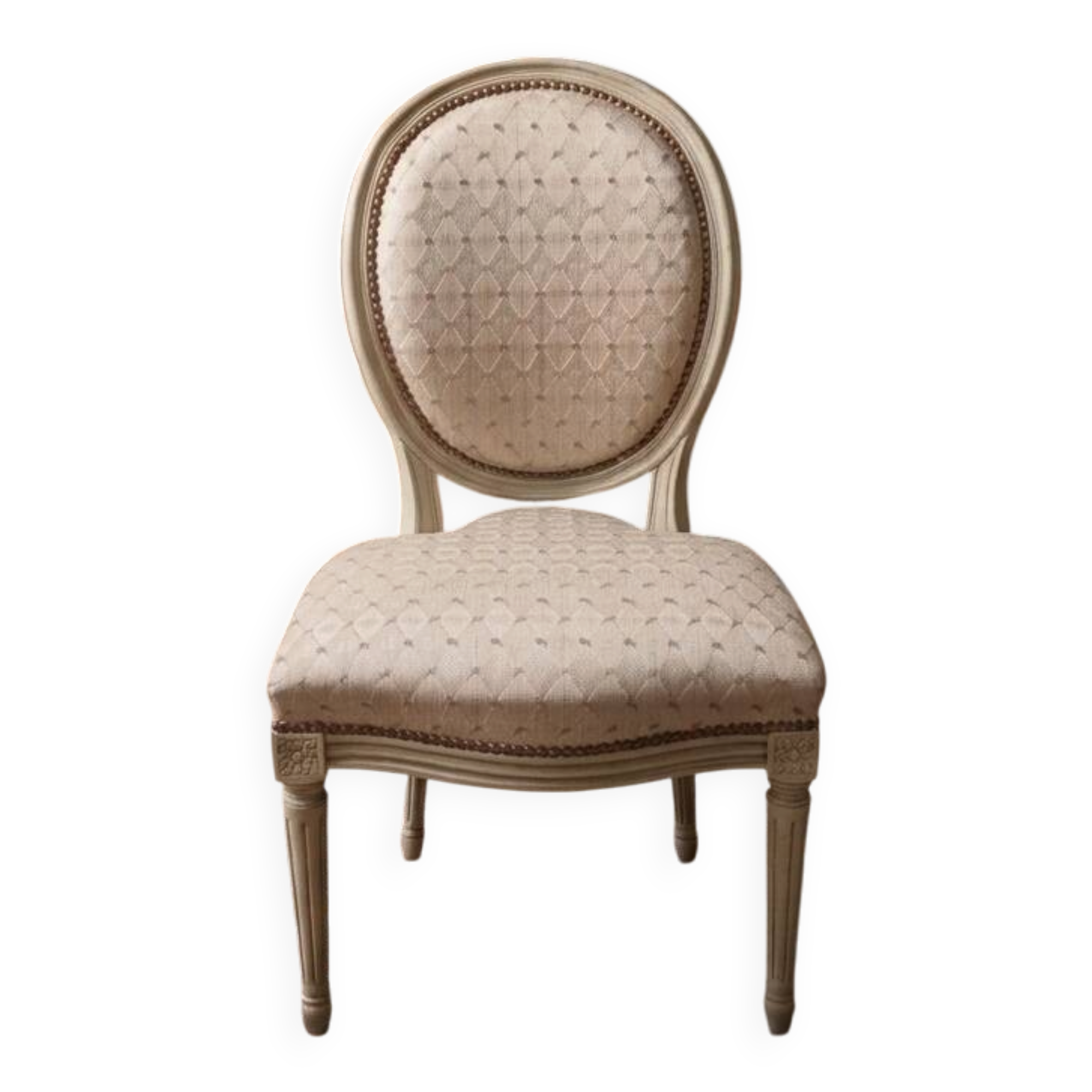 Lot de 6 chaises + 2 fauteuils médaillon style Louis XVI