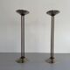 Pair of metal and brass candlesticks, 1960s, Germany