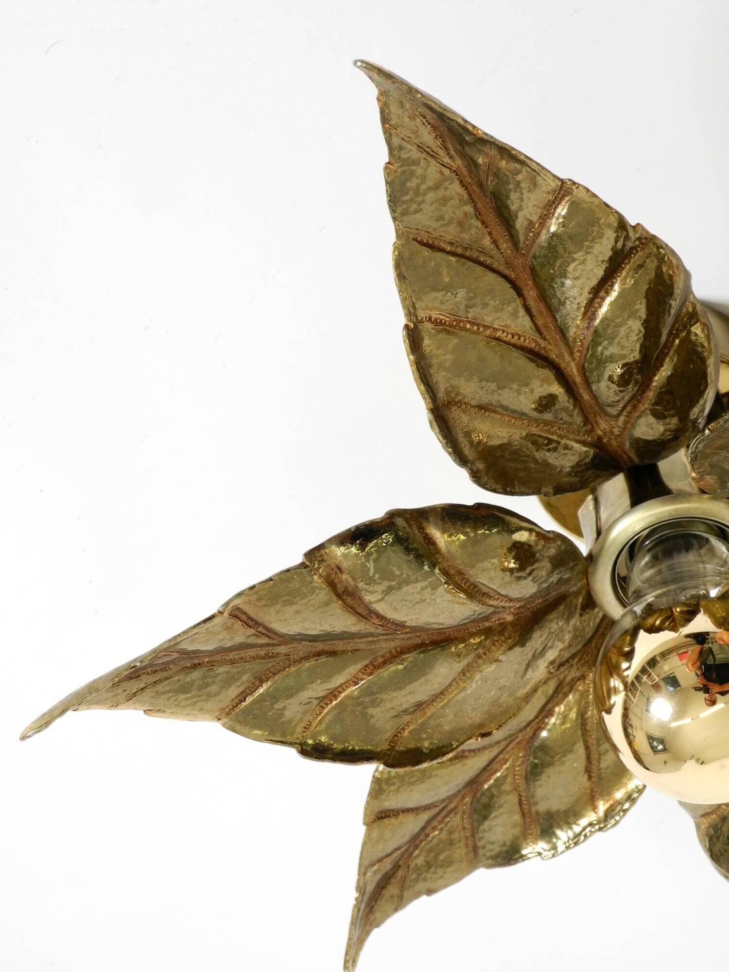 Beautiful brass ceiling or wall lamp from the 1970s by Willy Daro