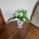 Cut and engraved crystal vase – vintage floral decoration