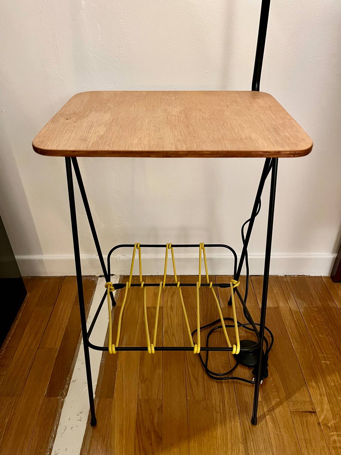 Steel wire and vintage scoubidou floor lamp 60