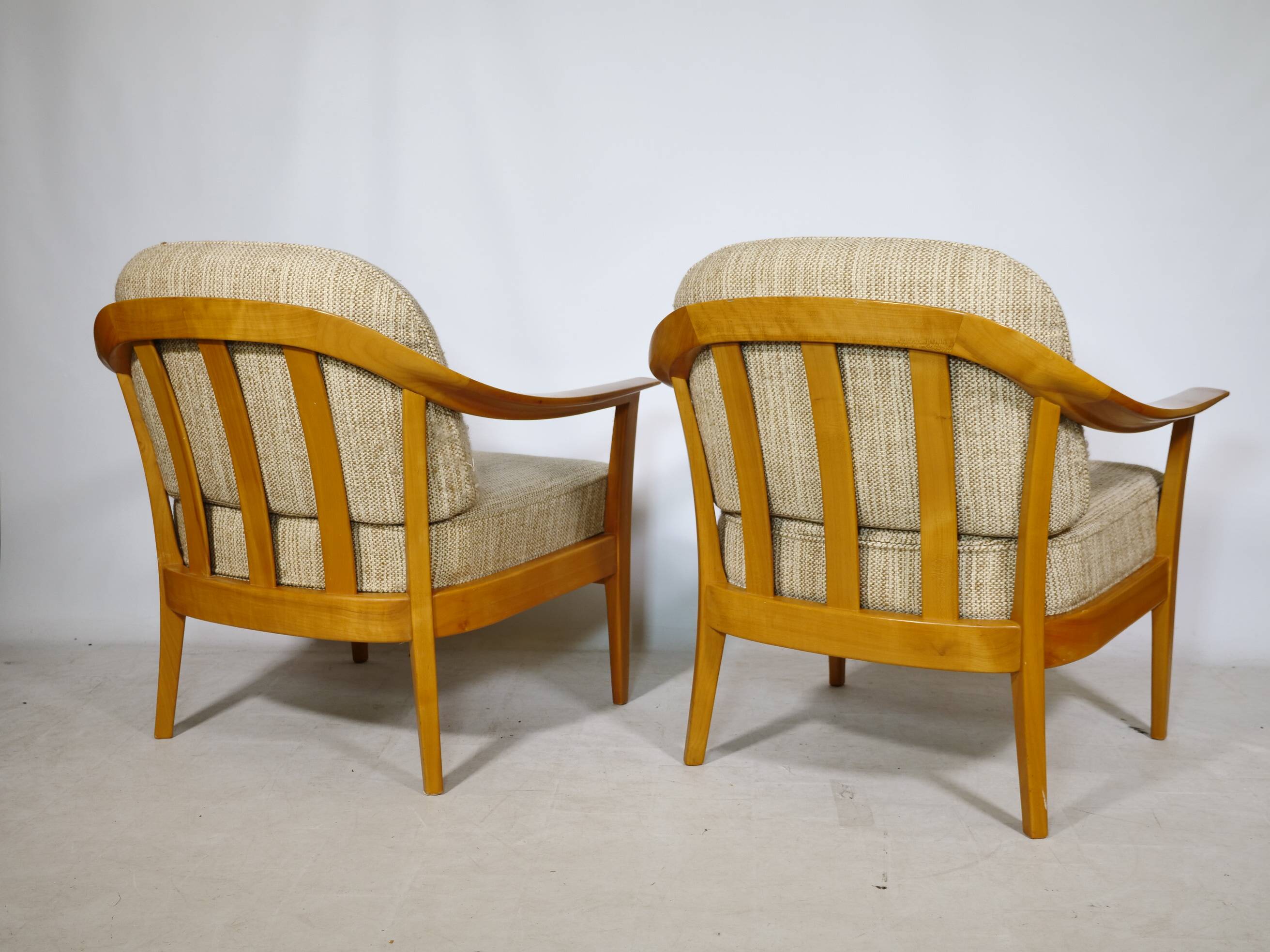 Cherrywood Club Chairs by Klaus Warzecha for Wilhelm Knoll, Set of 2, 1970s