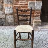 Brutalist straw chair