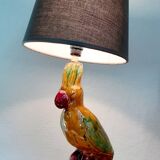 Vintage ceramic parrot lamp