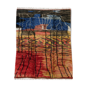 Tapis berbère marocain - multicolore