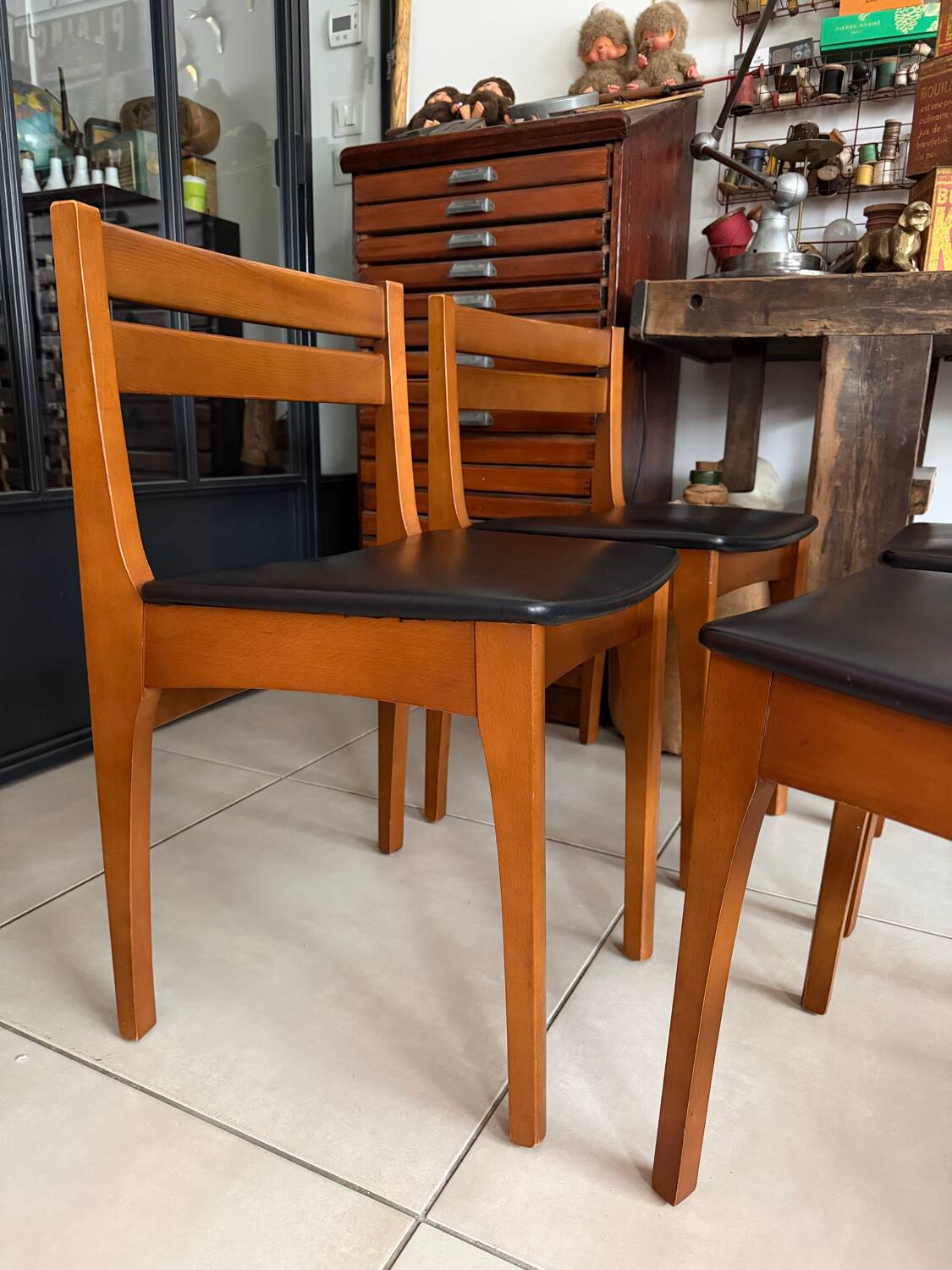 Ensemble de 4 chaises style scandinave vintage