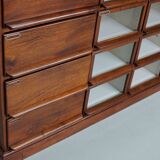 Vintage Dutch Oak / Mahogany Haberdashery Shop Cabinet, 1930s