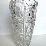 Carved crystal vase