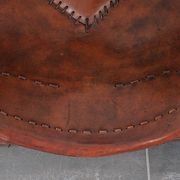 Brutalist oak lounge chair and ottoman, 1970s, set of 2