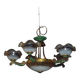 7-light chandelier in glass and brass.