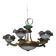 7-light chandelier in glass and brass.