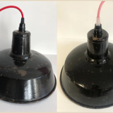 Set of 2 black enamelled bowls