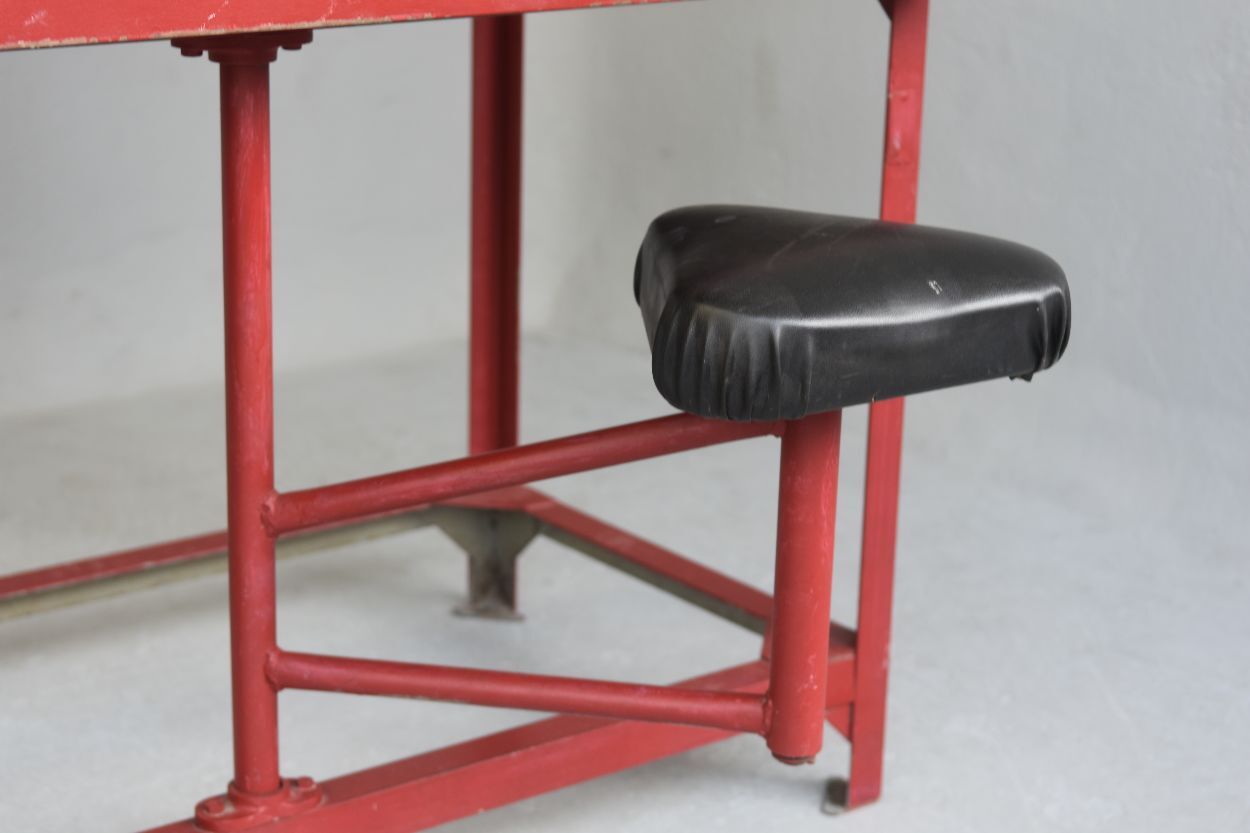 Red Tolix industrial style postal sorting locker