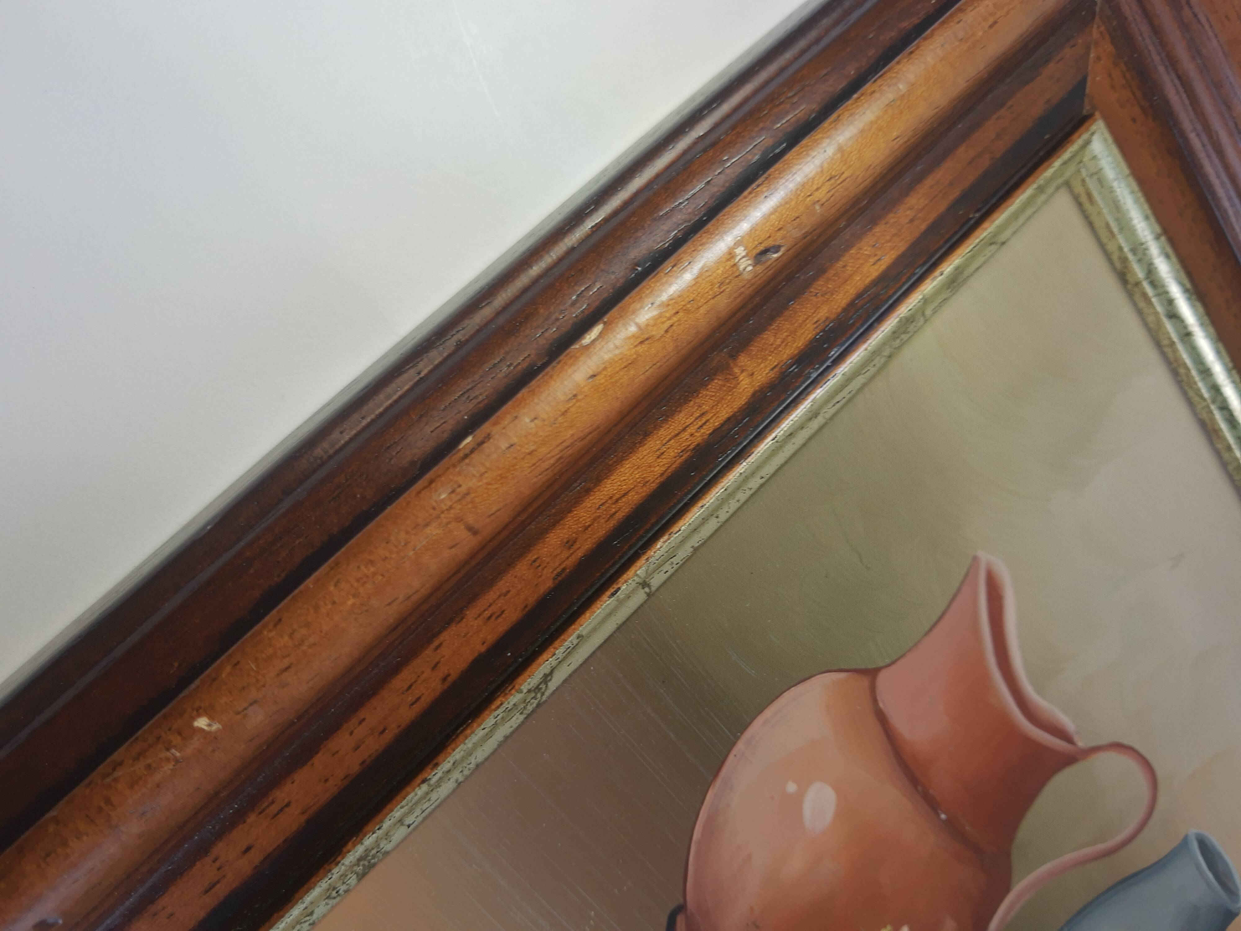 Still life painting frame signed vintage