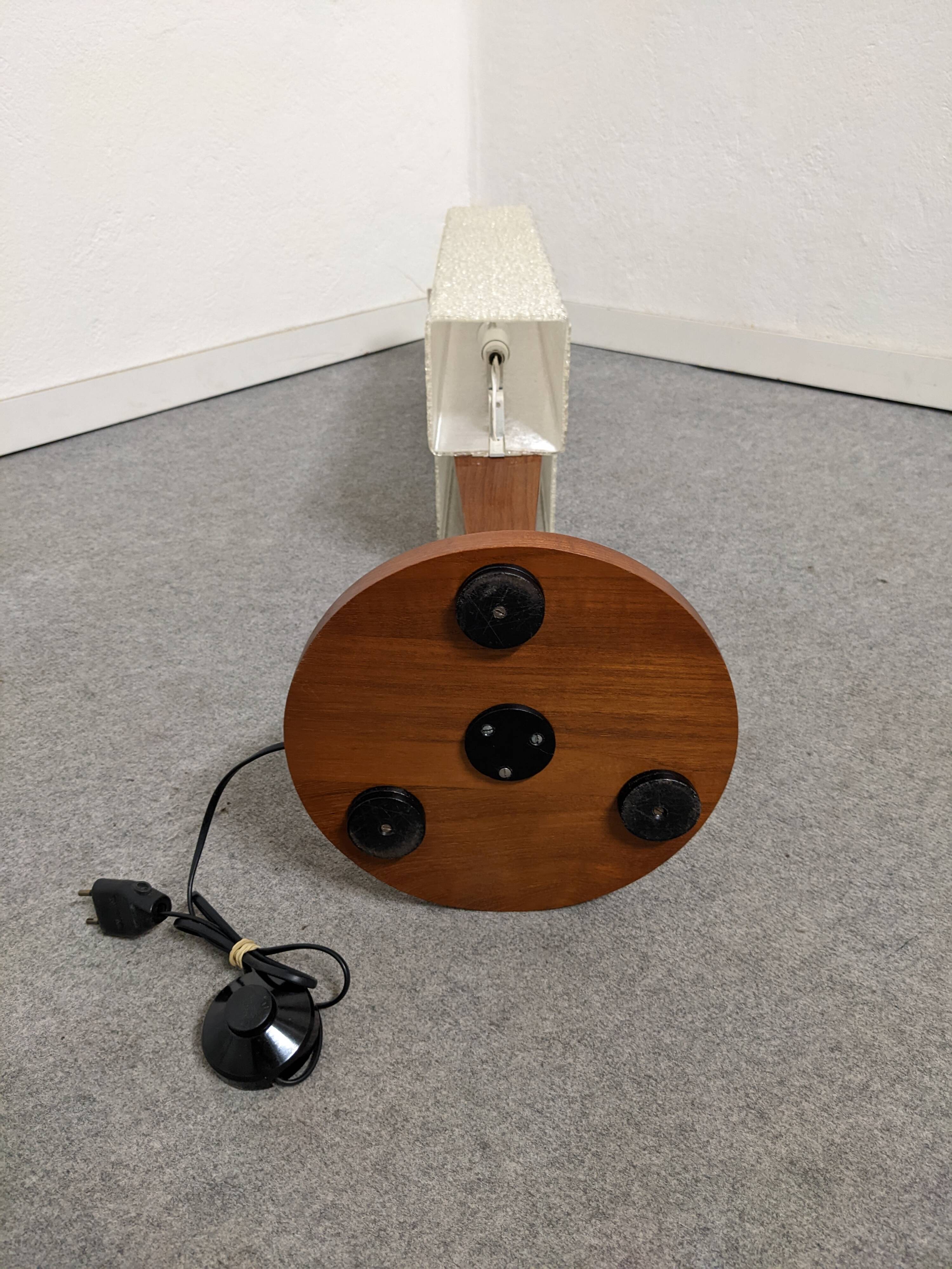 Danish floor lamp in teak and pearly resin from the 50s/60s