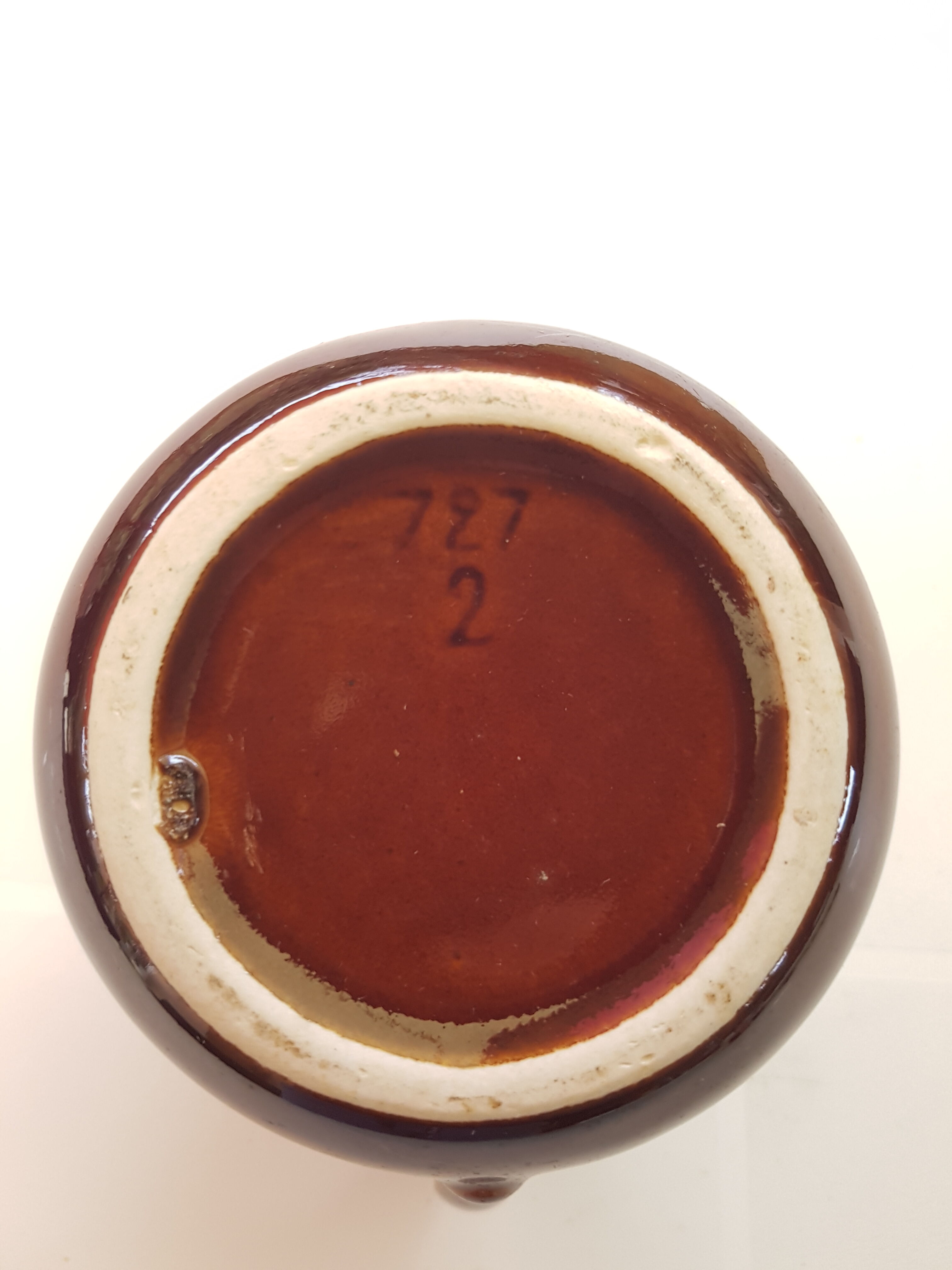 Vintage pitcher in enamelled sandstone from the 1960s