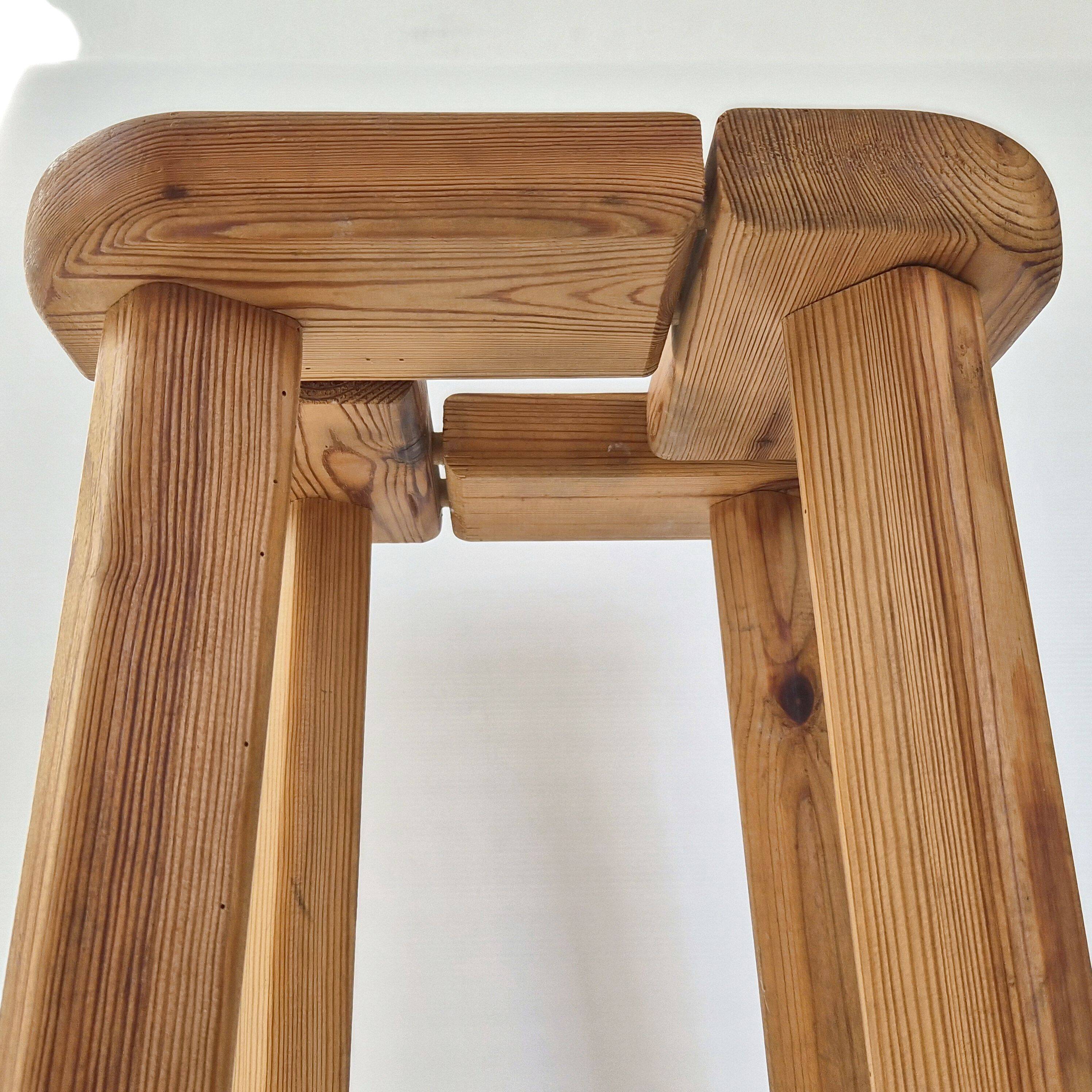Vintage 1950s stool in pine by Olof Ottelin