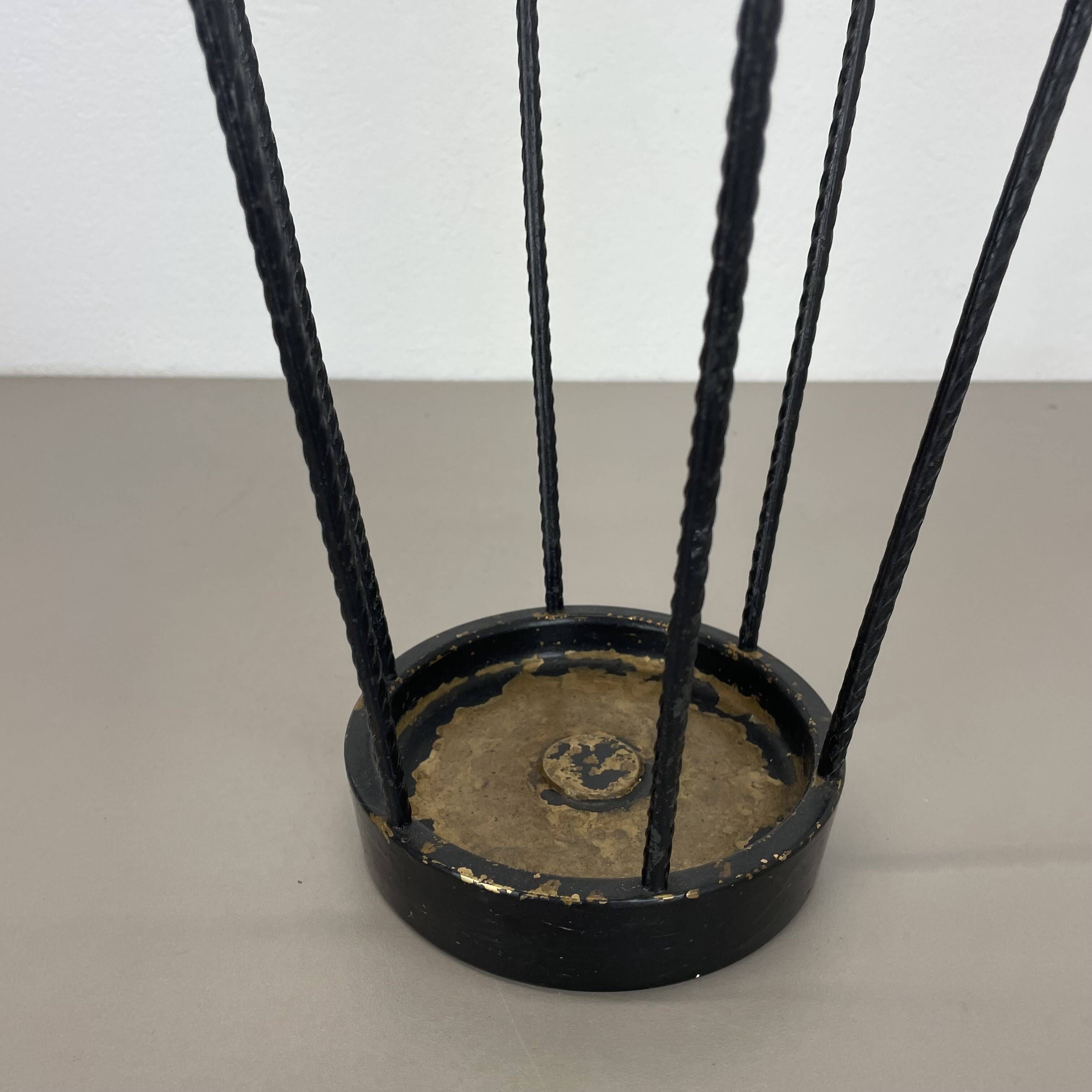 Midcentury Brass and metal BAUHAUS Style Umbrella Stand, France, 1950s