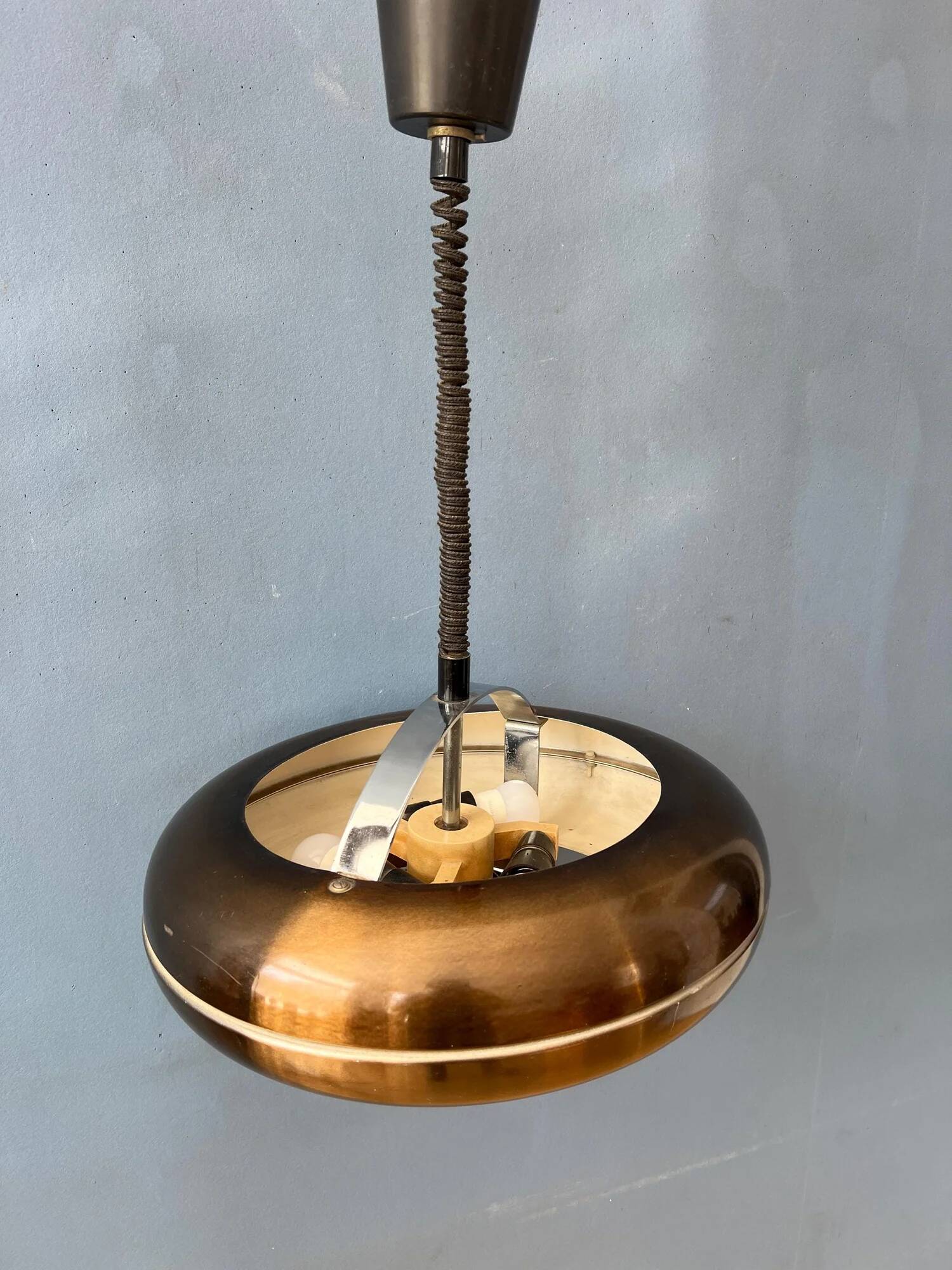 Vintage 'Copper' UFO space age pendant lamp