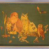 Turquoise Owl cross legs Serving table 1950s