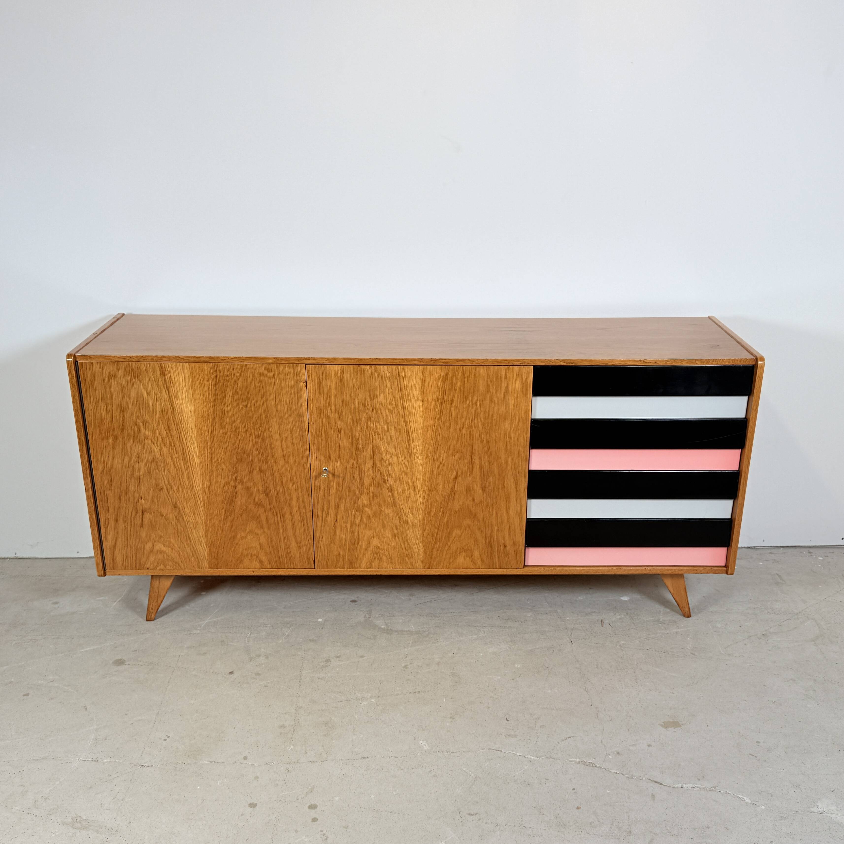 U460 Sideboard with Colored Drawers, Jiří Jiroutek