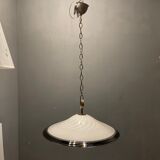 Italian Black and White Light Pendant in Murano Glass