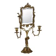 Miroir de toilette ancien en bronze, Europe, XIX-XX siècle
