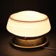 1930s Art Deco brass ceiling light with opaline glass shade, Czechoslovakia, Res