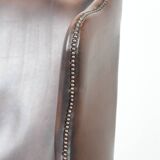 Brown smooth cow leather Chesterfield wingback armchair in English style