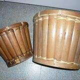 Set of 2 bamboo pot covers