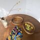 Round rattan and brass trays 1970 by Gabriella Crespi