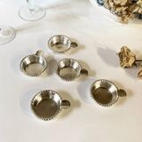 Individual silver metal ashtrays