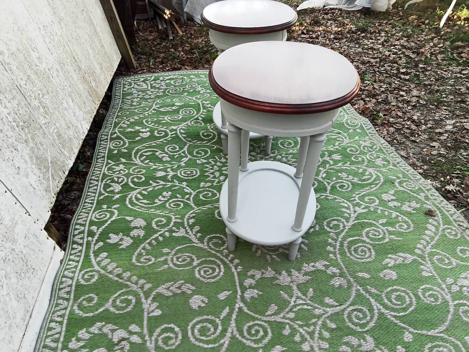 Pair of oval bedside tables