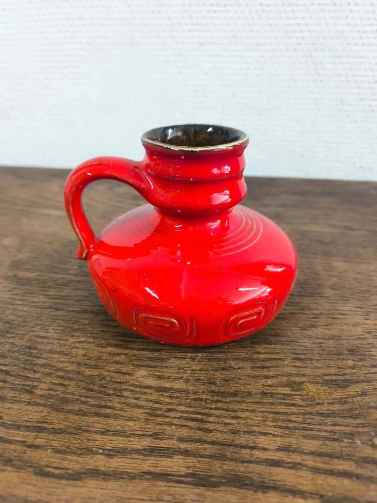 Vase, pichet rouge vintage West Germany