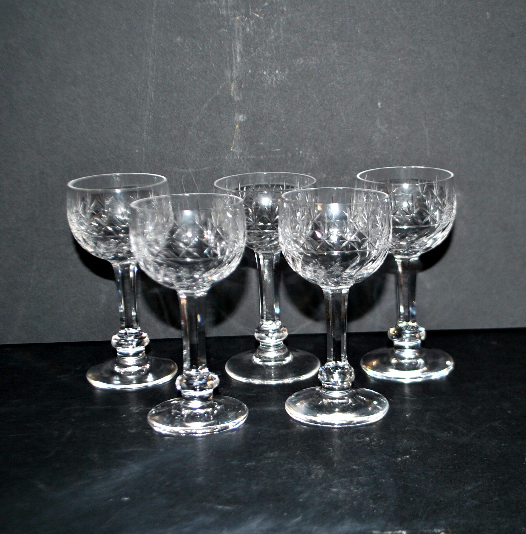 SAINT-LOUIS Set of 5 crystal liqueur glasses model 1930 METRA Size 4593