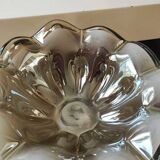 Murano Ruffled Bowl/Centerpiece, Pearly Iridescent Taupe Color. Diameter 24.5 cm