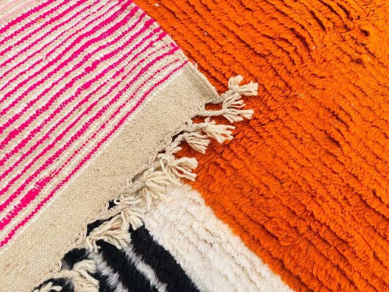 Traditional hand-woven Beni Ouraine rug, size 150 x 250 cm