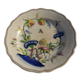 Sarreguemines earthenware plate model Rouen late nineteenth