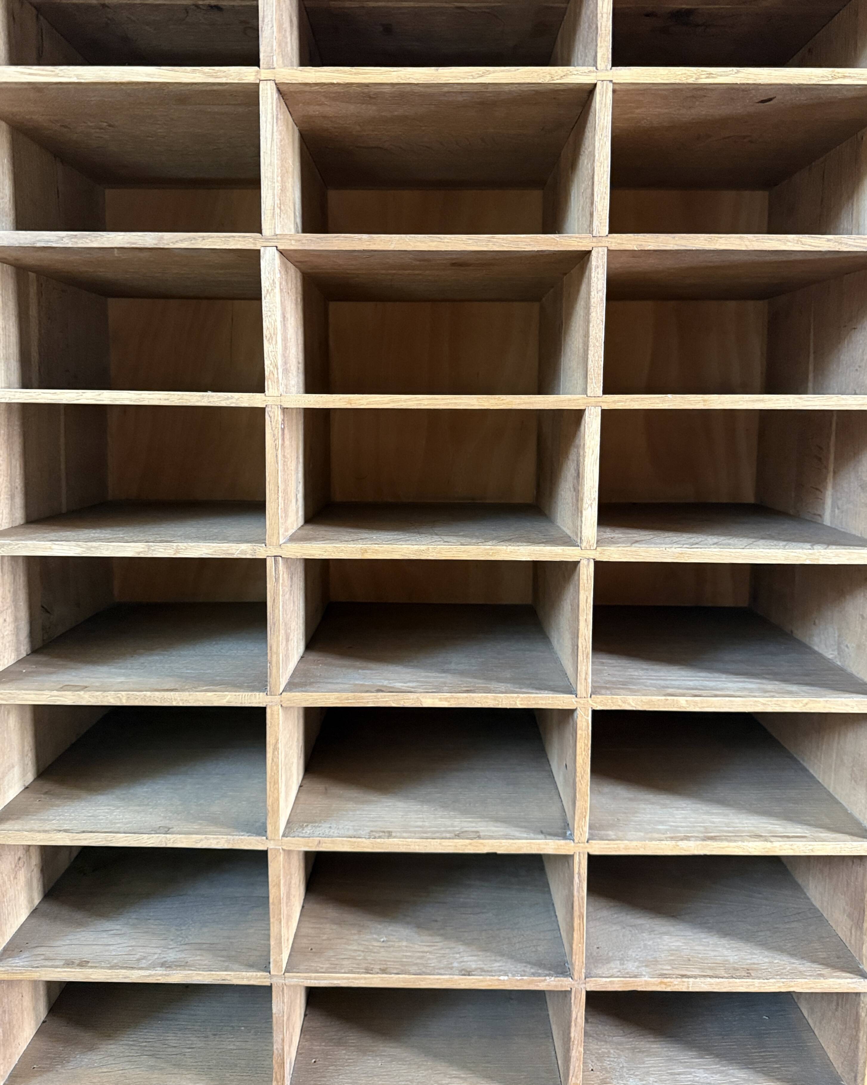 Large workshop sorting cabinet made of solid oak