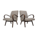 1960s pair of Ton/Thonet beech armchairs, czechoslovakia