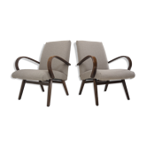 1960s pair of Ton/Thonet beech armchairs, czechoslovakia