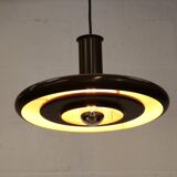 Brown vintage Fog & Morup pendant lamp: Hans Due Optima model, mid-century.