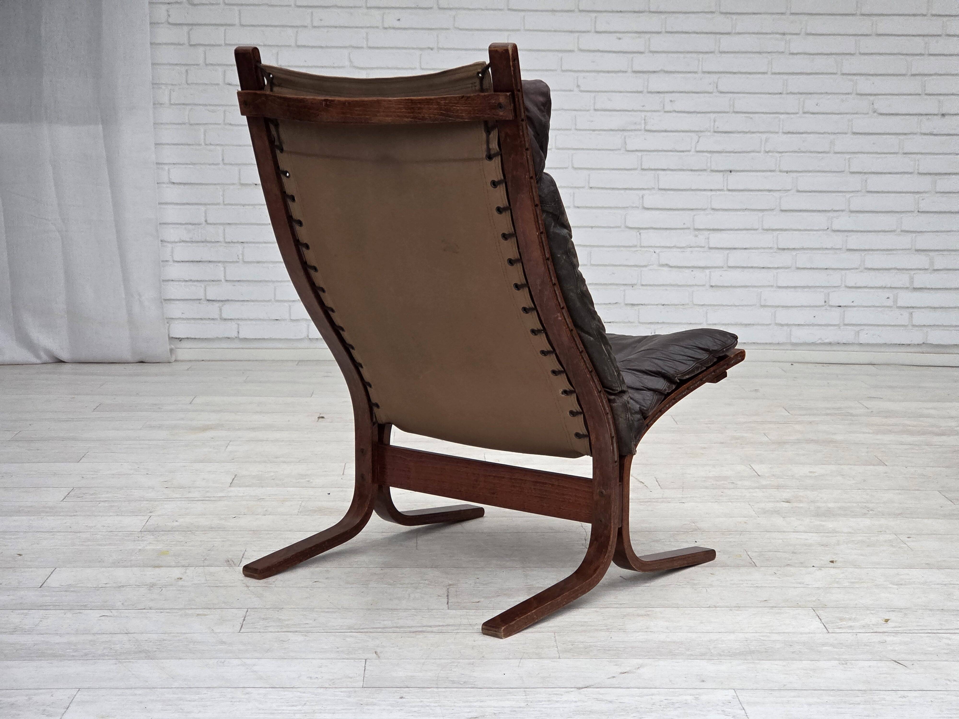 1970s, Norwegian design by Ingmar Relling, model "Siesta", leather.