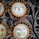6 coasters in wooden wicker and butterfly background